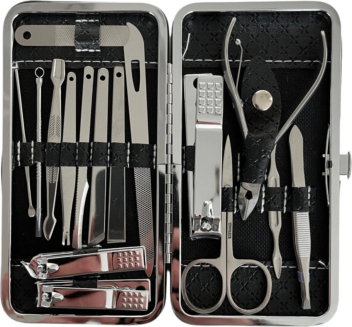 Medies - Luxe Manicureset 16 Delig Met Lederen Luxe Etui | Pedicure Set | Manicure Etui | Manicure Sets | Pedicure Sets | Nagelverzorging | Nagelknippers | Comedonlepels | Nagelvijl | Nagelriemknipper | Teennageltang | Nagelschaar | RVS 7 Medies - Luxe Manicureset 16 Delig Met Lederen Luxe Etui | Pedicure Set | Manicure Etui | Manicure Sets | Pedicure Sets | Nagelverzorging | Nagelknippers | Comedonlepels | Nagelvijl | Nagelriemknipper | Teennageltang | Nagelschaar | RVS - Afbeelding 7