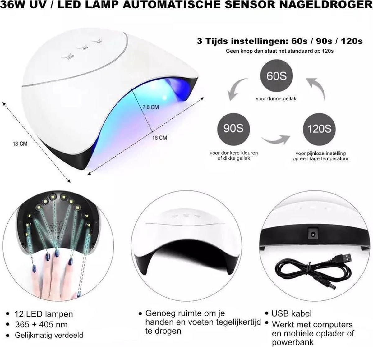 Royala E6 Gellak Starters Pakket Inclusief UV LED Lamp + Met 12 Verschillende Gellak Kleuren - Gellak Lamp – Gellac Set - Alle Benodigdheden In Eén - 300 Nail Wipes - Cleanser - Topcoat - Uitgebreid Pakket- Gel Polish Set - Gellak Set - UV LED Lamp 2 Royala E6 Gellak Starters Pakket Inclusief UV LED Lamp + Met 12 Verschillende Gellak Kleuren - Gellak Lamp – Gellac Set - Alle Benodigdheden In Eén - 300 Nail Wipes - Cleanser - Topcoat - Uitgebreid Pakket- Gel Polish Set - Gellak Set - UV LED Lamp - Afbeelding 2