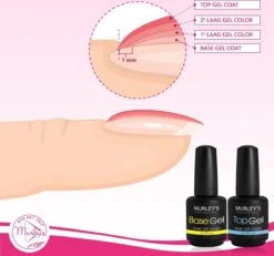 MURLEY’s Base & Top Coat Gellak Set- Acryl Basecoat & Topcoat - 2x 15ml - Gel Nagellak - Gelnagellak - UV / LED Lamp Gelnagels -Cosmetica Winkel 1200x1121 3