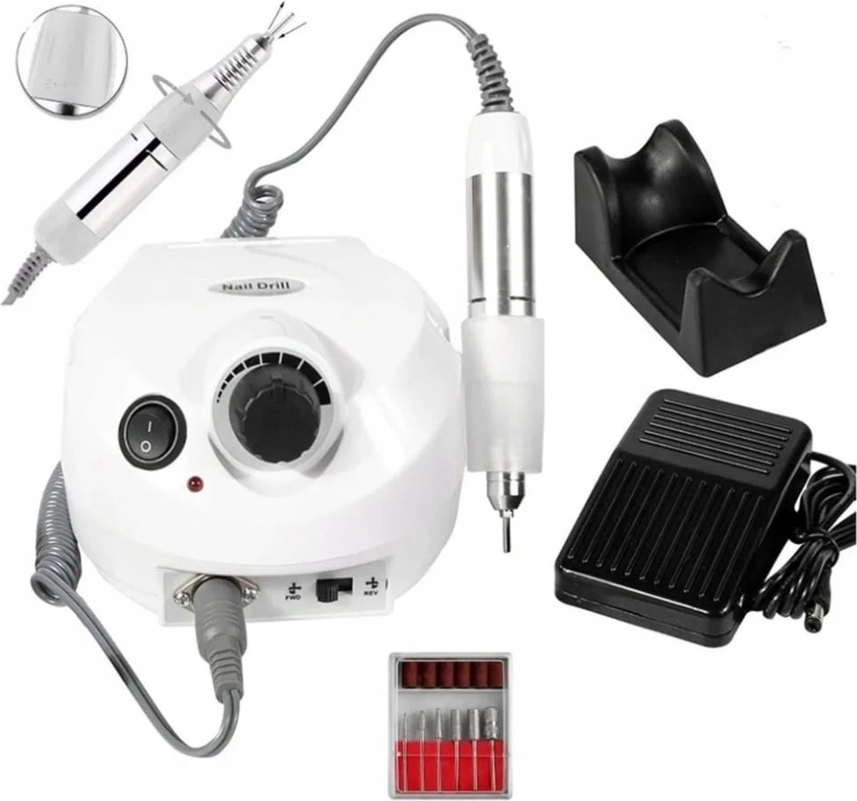 Merkloos Nagelfrees - Elektrische Nagelvijl - Wit - Inclusief Bitjes - 30.000 Rpm - Snelheidsregeling - Draairichting Tweezijdig - Hand En Voetpedaal - Nagelfreesmachine - Manicure En Pedicure - Complete Set - Nagelfrees Machine 6 Merkloos Nagelfrees - Elektrische Nagelvijl - Wit - Inclusief Bitjes - 30.000 Rpm - Snelheidsregeling - Draairichting Tweezijdig - Hand En Voetpedaal - Nagelfreesmachine - Manicure En Pedicure - Complete Set - Nagelfrees Machine - Afbeelding 6