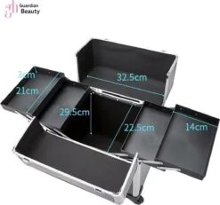 Kapper Koffer| Nagel | Visagist | Make-up | Cosmetica | Schminken | Trolley Stevig En Gemaakt Van Aluminium | 3 Delig | 8 Wielen | Bedekt Met Mooie Zilver Strips 8 Kapper Koffer| Nagel | Visagist | Make-up | Cosmetica | Schminken | Trolley Stevig En Gemaakt Van Aluminium | 3 Delig | 8 Wielen | Bedekt Met Mooie Zilver Strips -Cosmetica Winkel 1200x1124 4