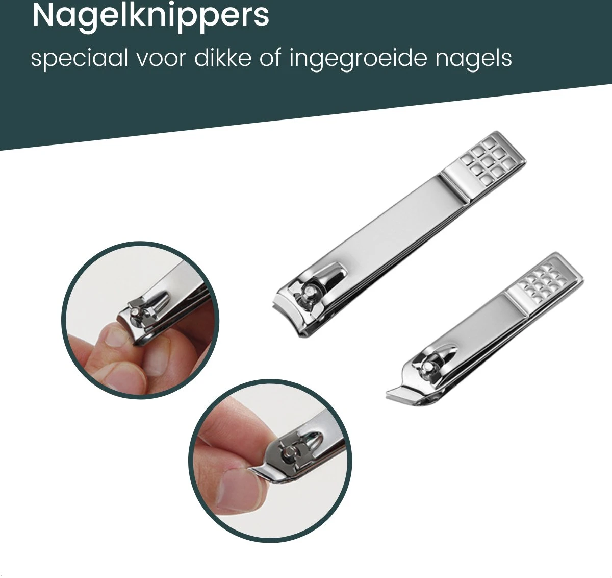 7-Delige Pedicure Set - Nagelverzorging - Nagelset Starterset - Ingegroeide Teennagel - Kalknagelproducten - Pedicuresets - RVS 2 7-Delige Pedicure Set - Nagelverzorging - Nagelset Starterset - Ingegroeide Teennagel - Kalknagelproducten - Pedicuresets - RVS - Afbeelding 2