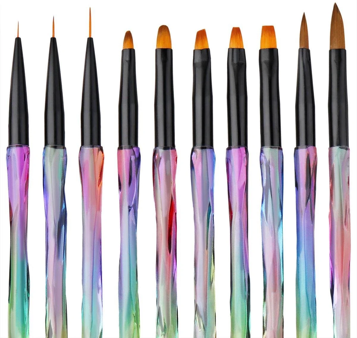 Elysee Beauty 10 Penselen Set Voor Nagel Gel - Nagel Kwasten - Nail Brush 2 Elysee Beauty 10 Penselen Set Voor Nagel Gel - Nagel Kwasten - Nail Brush - Afbeelding 2