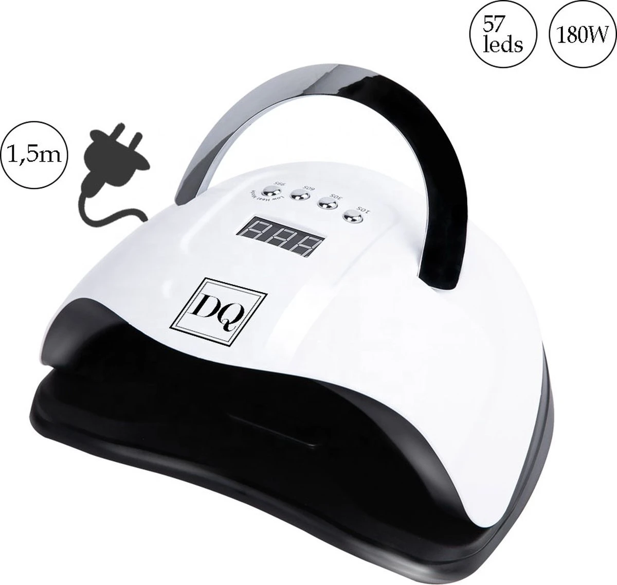 DANIQQI - 180 Watt UV LED Lamp Gelnagels - 57 LED Lampen- Nagel - UV - LED Lamp - Wit - Zwart - Nagellamp - Nail Dryer - Nagels - Salon - Timer - Professioneel - Super Krachtig - Extra Lang Snoer - Moederdag 6 DANIQQI - 180 Watt UV LED Lamp Gelnagels - 57 LED Lampen- Nagel - UV - LED Lamp - Wit - Zwart - Nagellamp - Nail Dryer - Nagels - Salon - Timer - Professioneel - Super Krachtig - Extra Lang Snoer - Moederdag - Afbeelding 6
