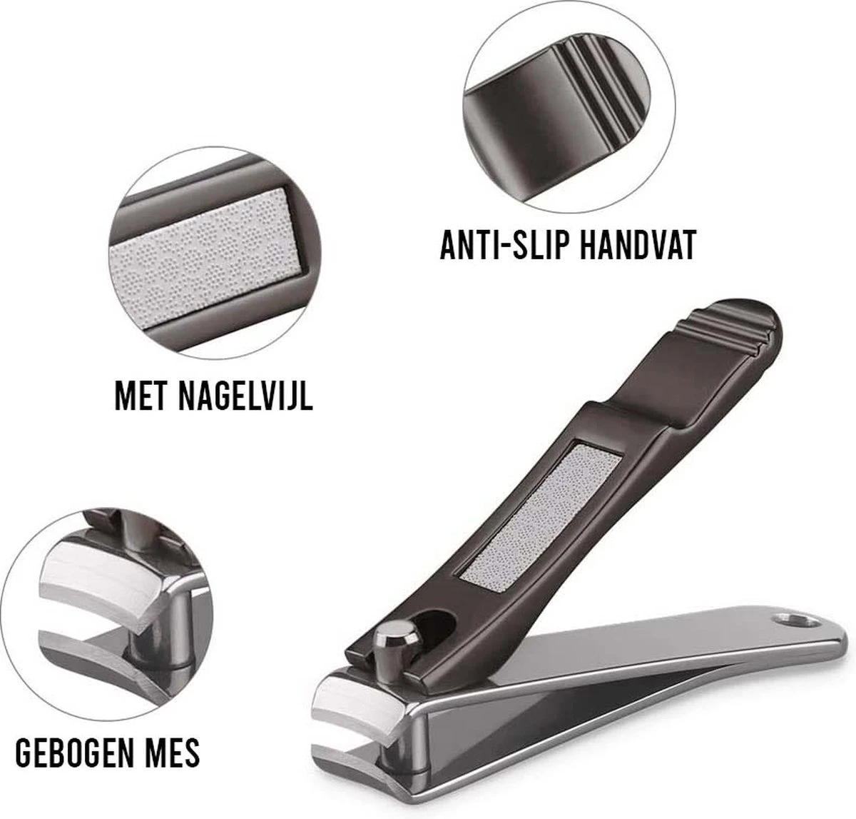 Nagelknipper Set Van 2 Voor Vingernagels En Teennagels Teennagelknipper - RVS 4 Nagelknipper Set Van 2 Voor Vingernagels En Teennagels Teennagelknipper - RVS - Afbeelding 4