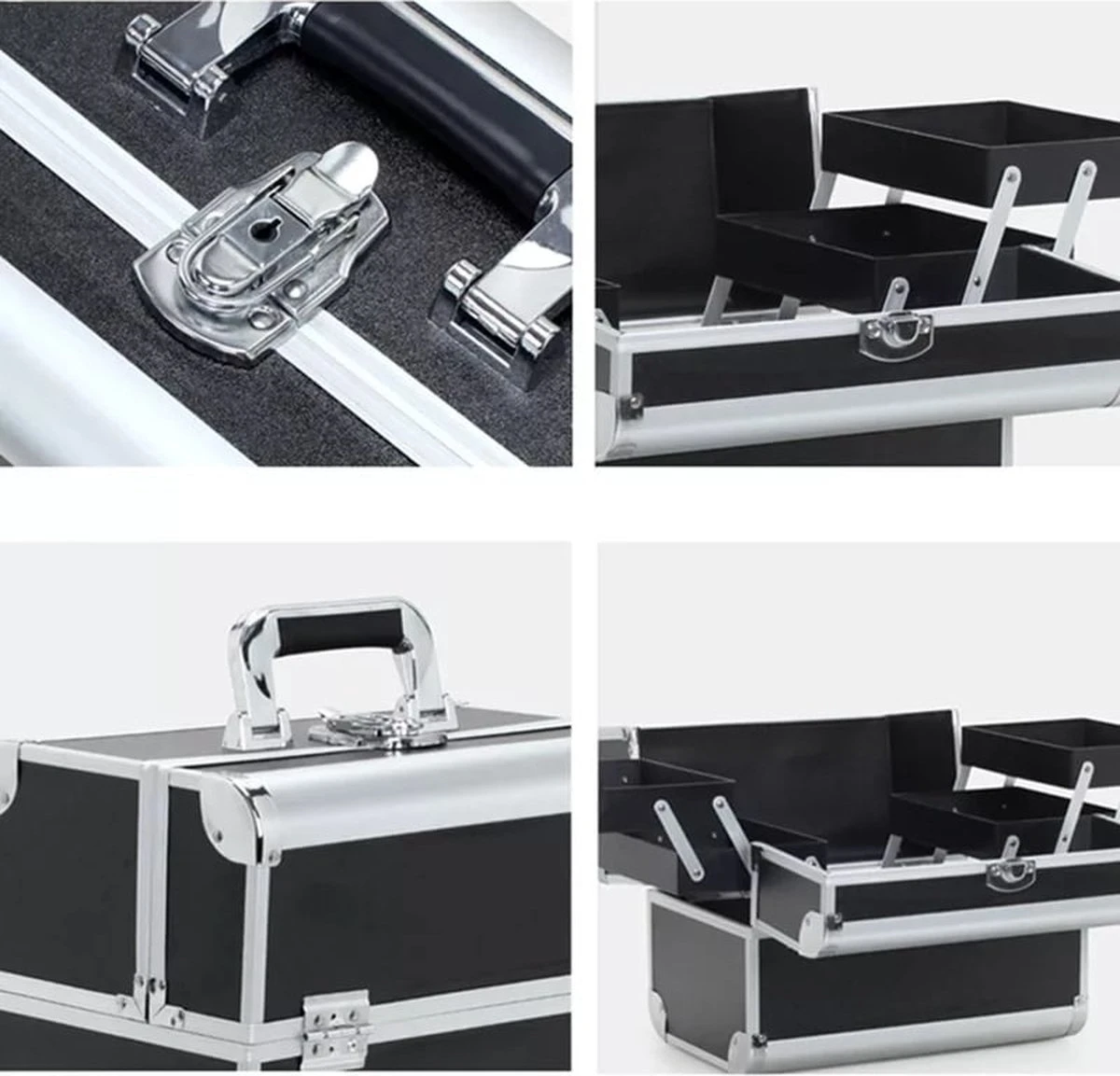 Confibel Make Up Koffer - Uitklapbaar - 5 Opbergbakken - Met Slot 9 Confibel Make Up Koffer - Uitklapbaar - 5 Opbergbakken - Met Slot - Afbeelding 9