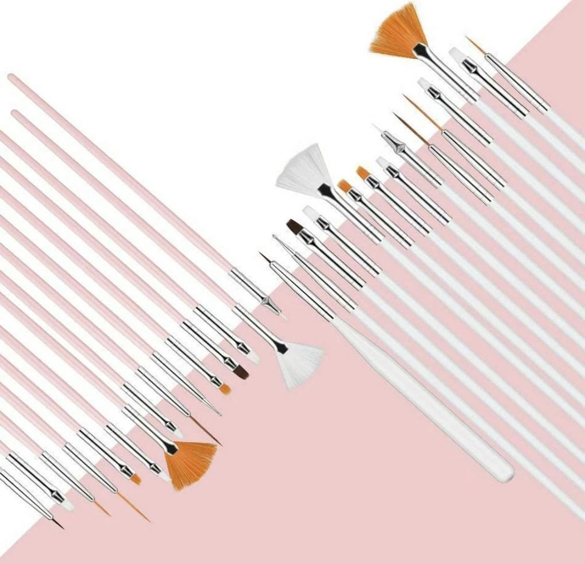 GUAPÀ - Penselen Set Roze Voor Nail Art / Acryl & Gel Nagels - Professional Nail Brushes - 15 Delig 2 GUAPÀ - Penselen Set Roze Voor Nail Art / Acryl & Gel Nagels - Professional Nail Brushes - 15 Delig - Afbeelding 2