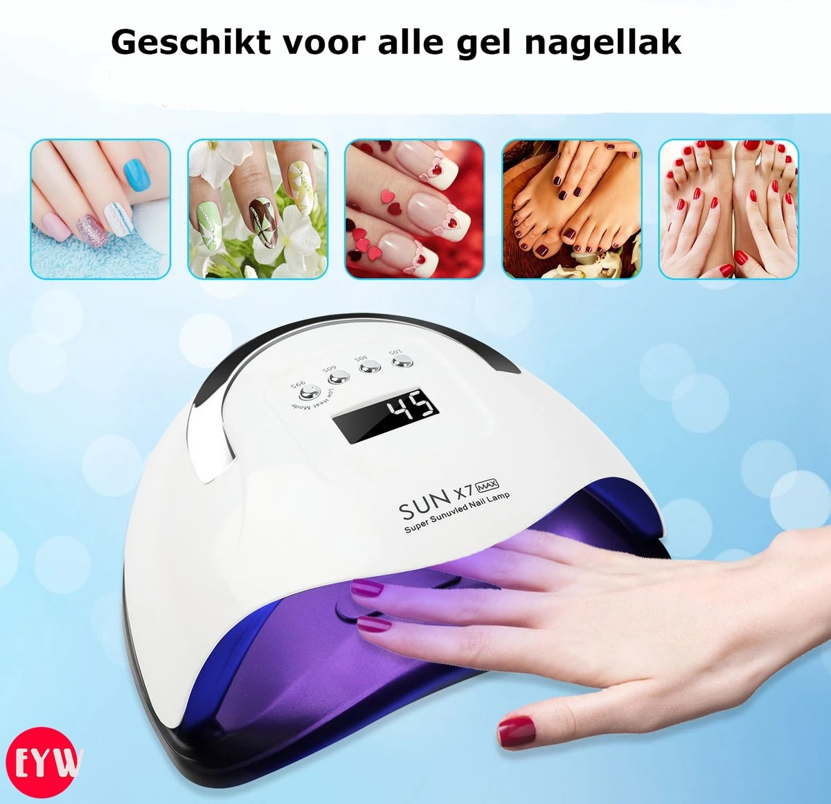 Nageldroger - Nageldrogers - 80 Watt UV LED Lamp Nagels - 45 Leds - Nagellak Droger - UV LED Lamp - Nagellamp - Nail Dryer - Nageldroger Voor Gel Nagellak - Gewone Nagellak - Wit 6 Nageldroger - Nageldrogers - 80 Watt UV LED Lamp Nagels - 45 Leds - Nagellak Droger - UV LED Lamp - Nagellamp - Nail Dryer - Nageldroger Voor Gel Nagellak - Gewone Nagellak - Wit - Afbeelding 6