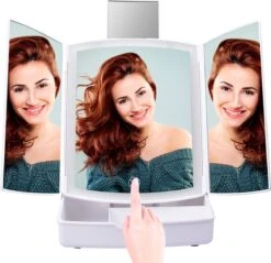 Merkloos Make-up Organizer Met Spiegel En LED Van METU-Online - Make Up Opberger - Make Up Spiegel Met Led Lamp - Makeup Opbergdoos - Make-up Spiegel Wit - Make Up Spiegel Met Verlichting En Usb - Make Up Koffer - Make Up Tafel - Make Up Organizer -Cosmetica Winkel 1200x1161 15