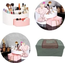 Springos Make Up Organizer - Meerdere Vakken - Lade Kast - Wit/Roze -Cosmetica Winkel 1200x1161 17