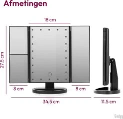 Gadgy Make Up Spiegel – Spiegel Verlichting – Moederdag Cadeautje - Cosmetica Spiegel - Scheerspiegel - Staand Met 2 Vergrootspiegels - Op Batterijen Of USB (kabel Incl) -Cosmetica Winkel 1200x1162 8
