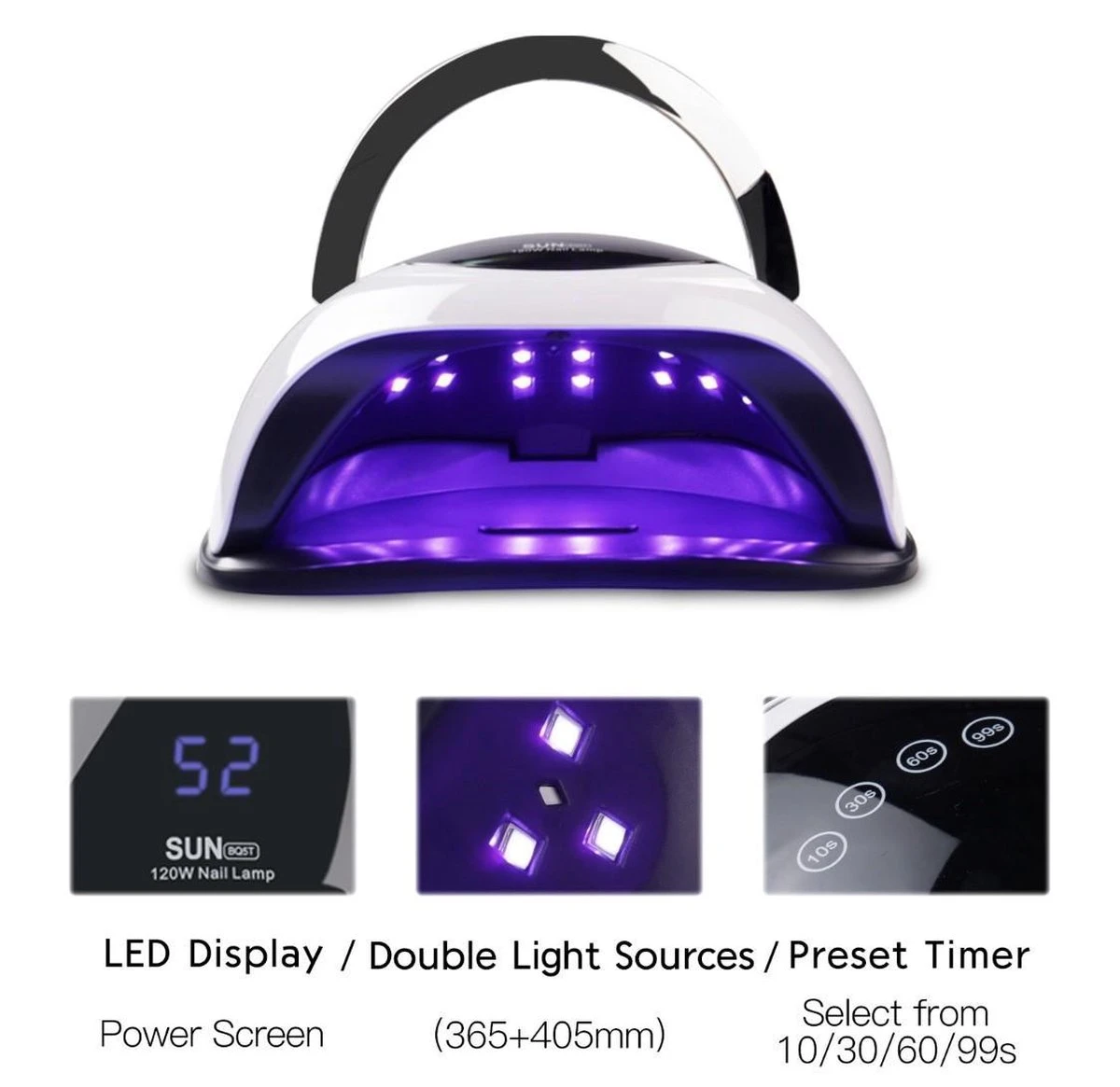 Nageldroger 120 Watt LED UV Inclusief Manicure- Pedicure Set - Professioneel - Nagel Lamp LED - Professionele Nageldroger - Ledlamp - Gel Nagellak - Gelpolish - Gel Nagels - Builder Gel - Acryl 7 Nageldroger 120 Watt LED UV Inclusief Manicure- Pedicure Set - Professioneel - Nagel Lamp LED - Professionele Nageldroger - Ledlamp - Gel Nagellak - Gelpolish - Gel Nagels - Builder Gel - Acryl - Afbeelding 7