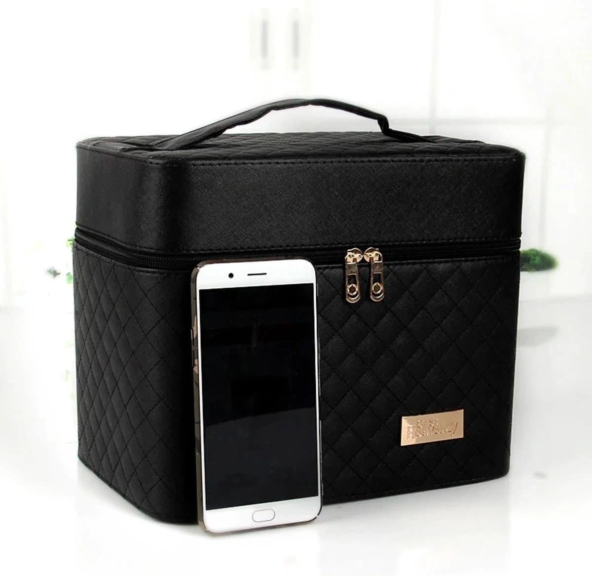 Confibel Make Up Koffer - Uitklapbaar - 5 Opbergbakken - Met Spiegel - Zwart 5 Confibel Make Up Koffer - Uitklapbaar - 5 Opbergbakken - Met Spiegel - Zwart - Afbeelding 5