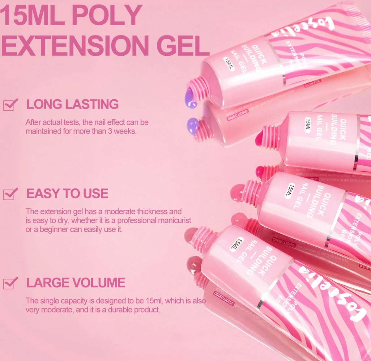 Polygel- 6 KLEUREN SET - 15 ML - Polygel Kit - Polygel Nagels - Polygel Kleuren 5 Polygel- 6 KLEUREN SET - 15 ML - Polygel Kit - Polygel Nagels - Polygel Kleuren - Afbeelding 5