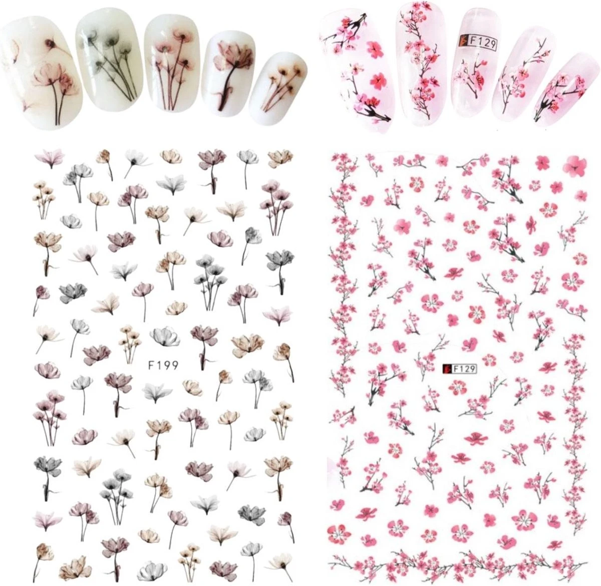 GUAPÀ - Nail Art 3D Nagel Stickers Set - Nagel Decoratie & Versiering Folie - 6 Sticker Vellen 8 GUAPÀ - Nail Art 3D Nagel Stickers Set - Nagel Decoratie & Versiering Folie - 6 Sticker Vellen - Afbeelding 8