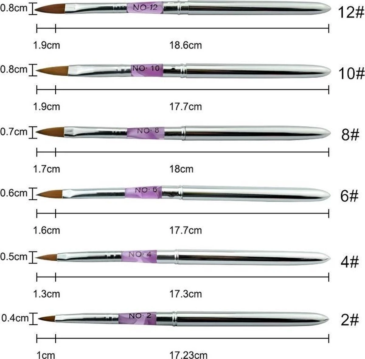 Kwalitatieve Acryl Penseel - Nageldecoratie Pen - #6 Pink Diamond 1 Kwalitatieve Acryl Penseel - Nageldecoratie Pen - #6 Pink Diamond