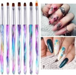 Elysee Beauty 7 Penselen Set Voor Nagel Gel En Polygel - Nagel Kwasten - Nail Brush