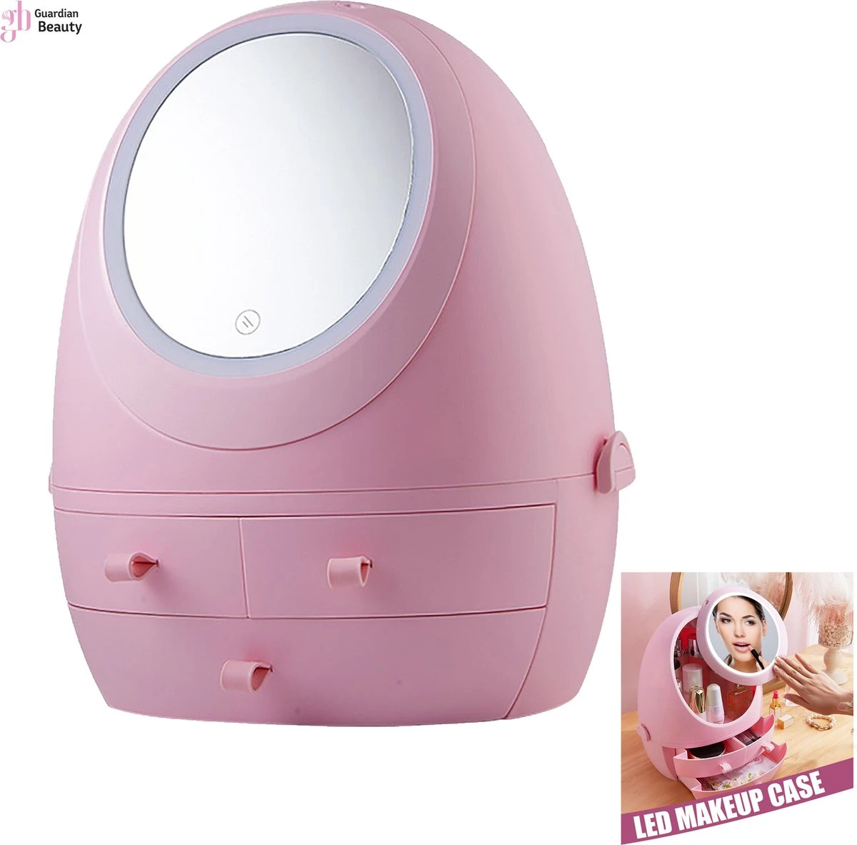 Make Up Organizer Met Make Up Spiegel En Led Verlichting | Usb Opladen Make-Up Tool Organizer Cosmetische Opbergdoos Draagbare Lade Led Spiegel Make-Up Tool Kits Opbergrek Maquillage | Make Up Spiegel Met Verlichting | Make Up Organizer Lades - Roze 1 Make Up Organizer Met Make Up Spiegel En Led Verlichting | Usb Opladen Make-Up Tool Organizer Cosmetische Opbergdoos Draagbare Lade Led Spiegel Make-Up Tool Kits Opbergrek Maquillage | Make Up Spiegel Met Verlichting | Make Up Organizer Lades - Roze