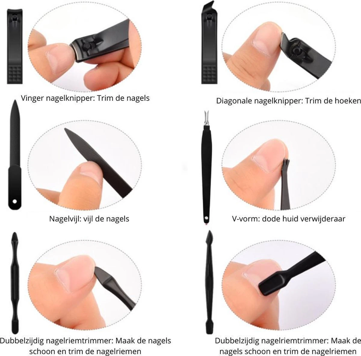 XYZ Goods - Manicure En Pedicure Set - 18 Delige-set Inclusief Nagelknipper In Nette Lederen Opberg Etui 4 XYZ Goods - Manicure En Pedicure Set - 18 Delige-set Inclusief Nagelknipper In Nette Lederen Opberg Etui - Afbeelding 4