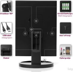 Gadgy Make Up Spiegel – Spiegel Verlichting – Moederdag Cadeautje - Cosmetica Spiegel - Scheerspiegel - Staand Met 2 Vergrootspiegels - Op Batterijen Of USB (kabel Incl) -Cosmetica Winkel 1200x1184 36