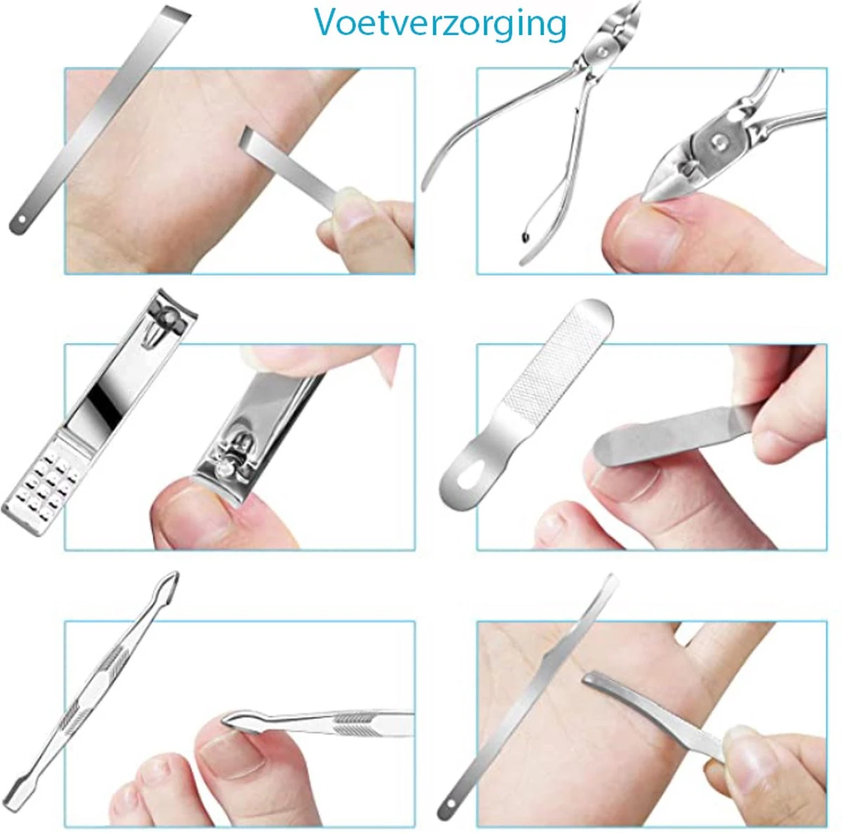 Nagelknipper Set – 18-Delige Pedicure En Manicure Sets Nagelaccessoires – Nagelset – Nagelverzorging Kit – Reisset Zwart 6 Nagelknipper Set – 18-Delige Pedicure En Manicure Sets Nagelaccessoires – Nagelset – Nagelverzorging Kit – Reisset Zwart - Afbeelding 6