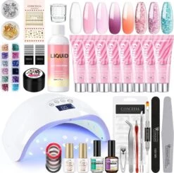Polygel- Polygel Kit- Polygel Nagels- Polygel Starter Set - RH0594： Thin Nail File 1 Grey Nail File 1 48W White Nail Dryer Helmet Lamp 220V 1 Curved Tweezers 1 Glass Cup 1 Cuticle Fork 1 Cuticle Pusher 1 Nail Cutter 1 Dual End Nail Brush 1 8G Nail Gl -Cosmetica Winkel 1200x1191 23