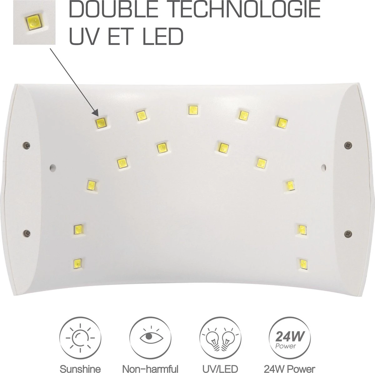MEANAIL® PARIS - Icone - UV Lamp LED - Nageldroger - 24watt - Wit 2 MEANAIL® PARIS - Icone - UV Lamp LED - Nageldroger - 24watt - Wit - Afbeelding 2