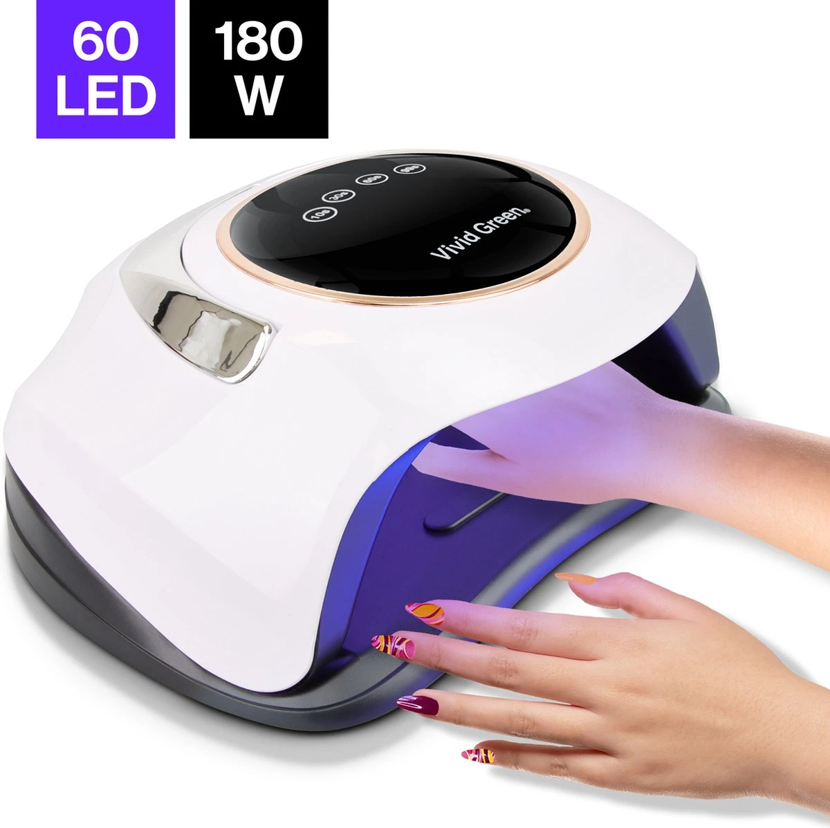 Vivid Green UV Lamp Gelnagels - Led Nagellamp - Gellak Nagel Lamp - Nageldroger - Naggellak Droger - Nagels - 180W 1 Vivid Green UV Lamp Gelnagels - Led Nagellamp - Gellak Nagel Lamp - Nageldroger - Naggellak Droger - Nagels - 180W