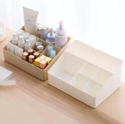 Merkloos Make-Up Organizer - Opbergdoos - Cosmetica - Wit/Creme -Sieraden - Nagelak - Make Up Organizer - Make Up Organizers -Cosmetica Winkel 1200x1197 67