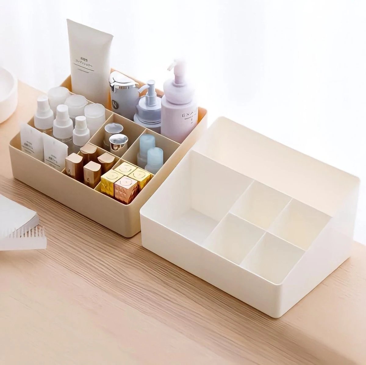 Merkloos Make-Up Organizers - Opbergdoos - Cosmetica - Beige - Sieraden - Nagelak - Make Up Organizer - Make Up Organizers 7 Merkloos Make-Up Organizers - Opbergdoos - Cosmetica - Beige - Sieraden - Nagelak - Make Up Organizer - Make Up Organizers - Afbeelding 7