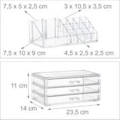 Relaxdays Make-up Organizer Klein - Stapelbaar - Sieradendoosje - Cosmetica - Opbergbox - Doorzichtig -Cosmetica Winkel 1200x1198 102