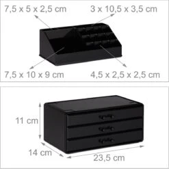 Relaxdays Make-up Organizer - Sieradendoosje - Cosmetica - Zwart -Cosmetica Winkel 1200x1198 105