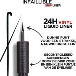 L'Oréal Paris Infailible Gip 24h Vinyl Liquid Liner Zwart - 3ml -Cosmetica Winkel 1200x1198 31