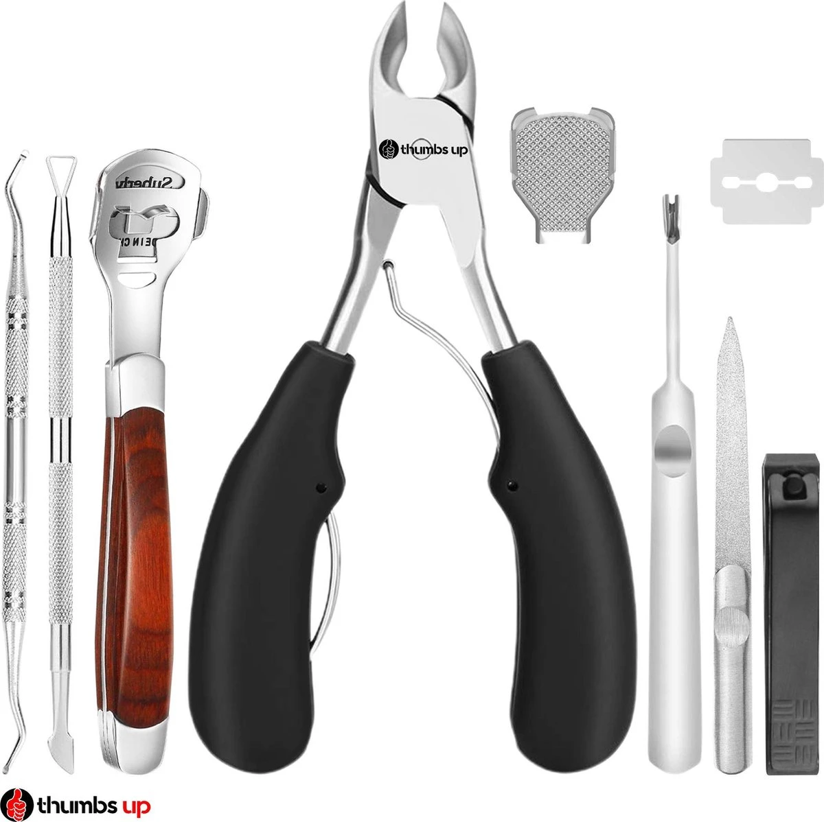 Thumbs Up 7-Delige Nagel Set - Ingegroeide Teennagel - Nageltang - Teennagelknipper - Nagelknipper Set - Zwart 1 Thumbs Up 7-Delige Nagel Set - Ingegroeide Teennagel - Nageltang - Teennagelknipper - Nagelknipper Set - Zwart
