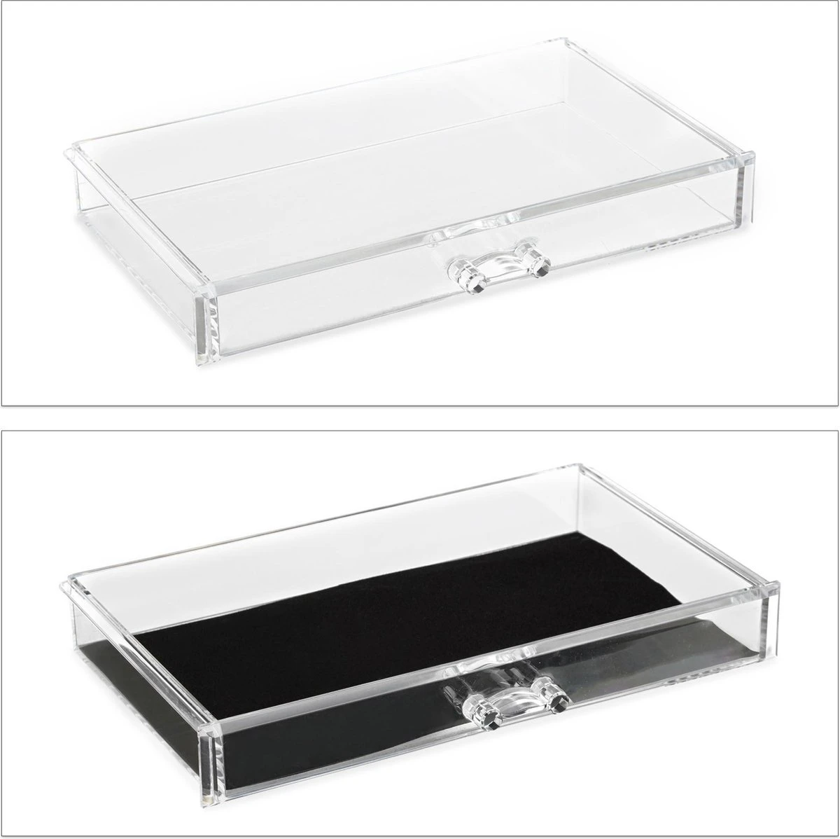 Relaxdays Make-up Organizer - Tweedelig - Cosmetica Opbergdoos - Transparant 5 Relaxdays Make-up Organizer - Tweedelig - Cosmetica Opbergdoos - Transparant - Afbeelding 5