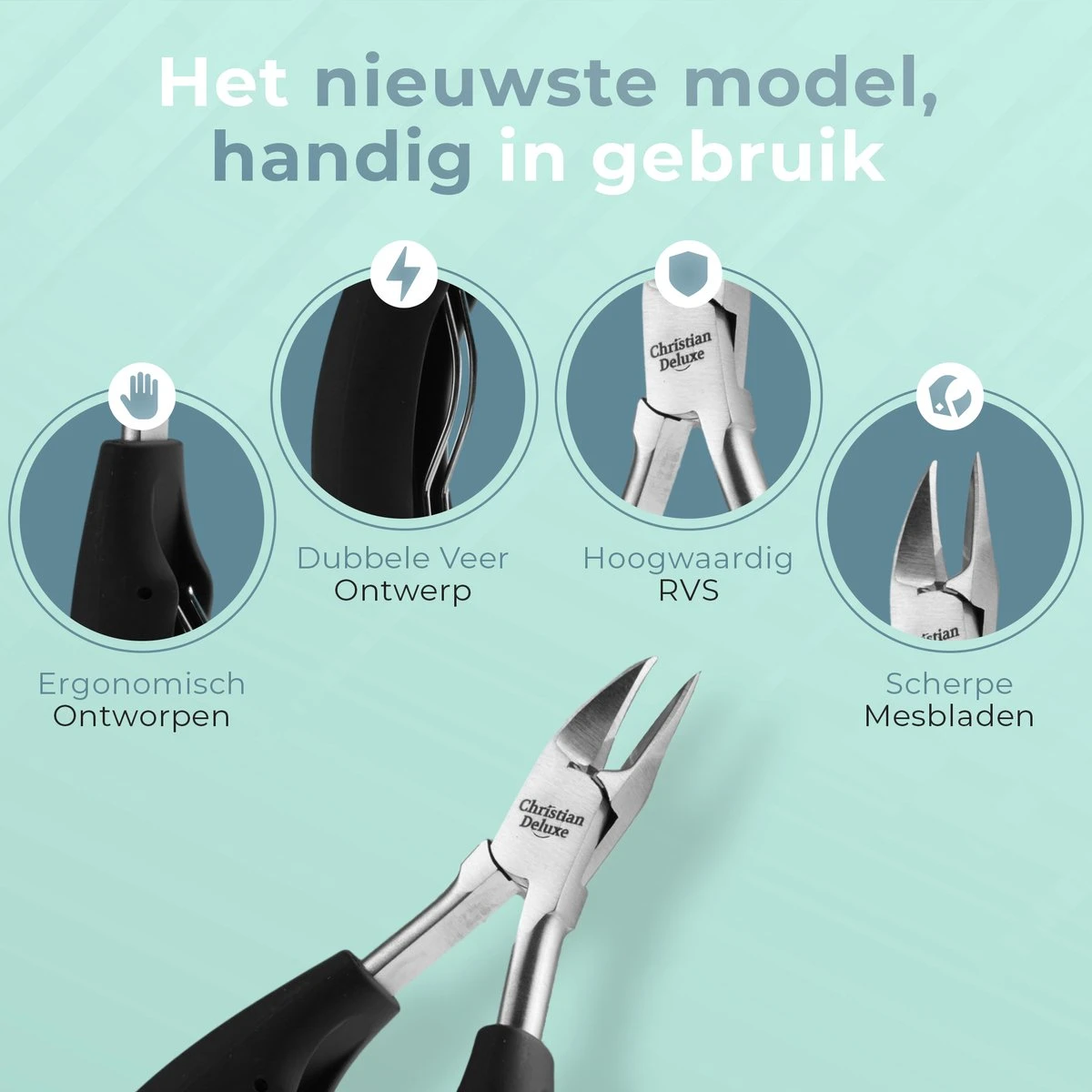 Christian Deluxe® - Professionele Nageltang Set - Nagelriemreiniger - Luxe Giftbox - Nageltang Voor Harde Teennagels - Professionele Nagelknipper - Nageltang Voor Ingegroeide Teennagel - Nageltang Kalknagels - Nagelknipper - Roestvrijstaal 6 Christian Deluxe® - Professionele Nageltang Set - Nagelriemreiniger - Luxe Giftbox - Nageltang Voor Harde Teennagels - Professionele Nagelknipper - Nageltang Voor Ingegroeide Teennagel - Nageltang Kalknagels - Nagelknipper - Roestvrijstaal - Afbeelding 6