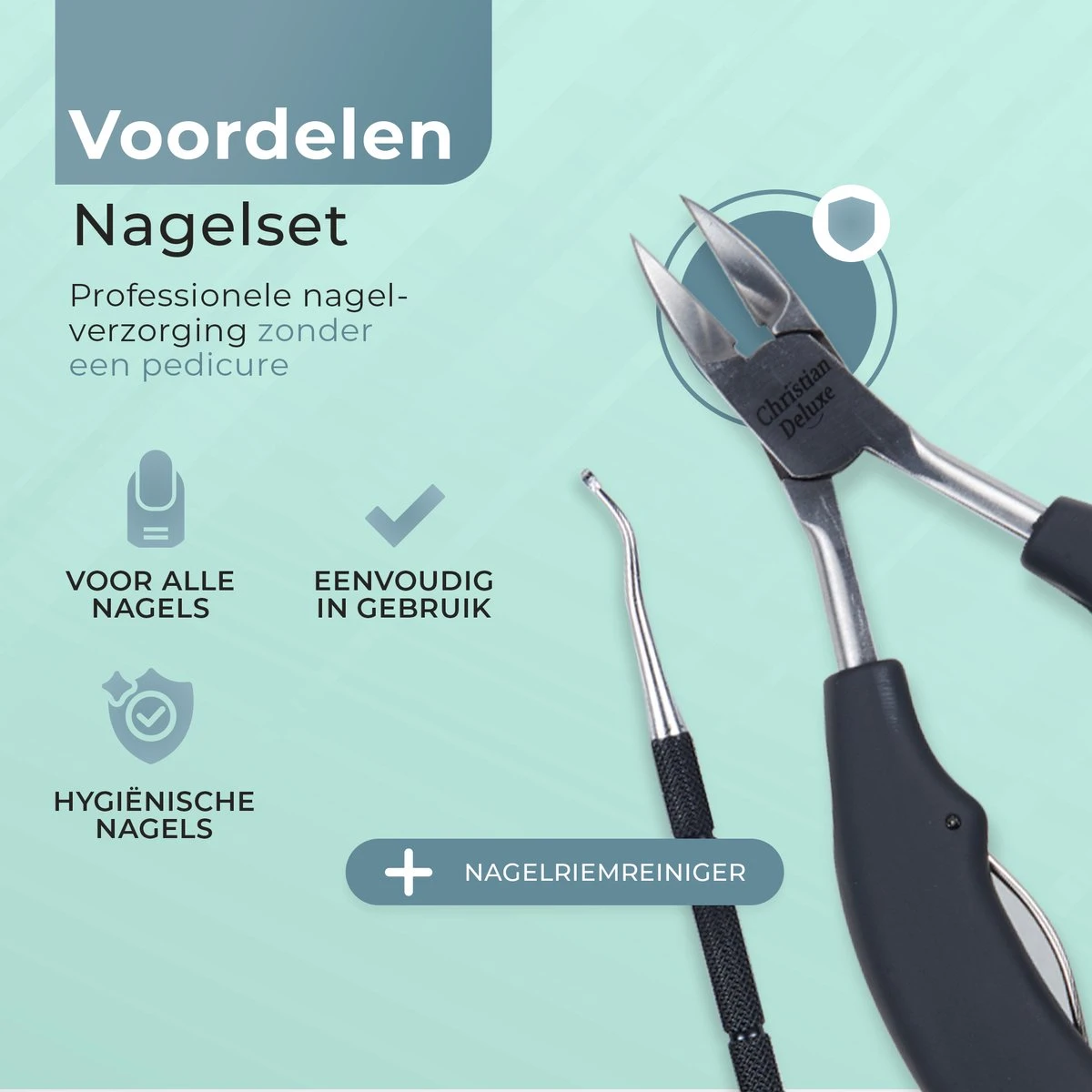 Christian Deluxe® - Professionele Nageltang Set - Nagelriemreiniger - Luxe Giftbox - Nageltang Voor Harde Teennagels - Professionele Nagelknipper - Nageltang Voor Ingegroeide Teennagel - Nageltang Kalknagels - Nagelknipper - Roestvrijstaal 7 Christian Deluxe® - Professionele Nageltang Set - Nagelriemreiniger - Luxe Giftbox - Nageltang Voor Harde Teennagels - Professionele Nagelknipper - Nageltang Voor Ingegroeide Teennagel - Nageltang Kalknagels - Nagelknipper - Roestvrijstaal - Afbeelding 7
