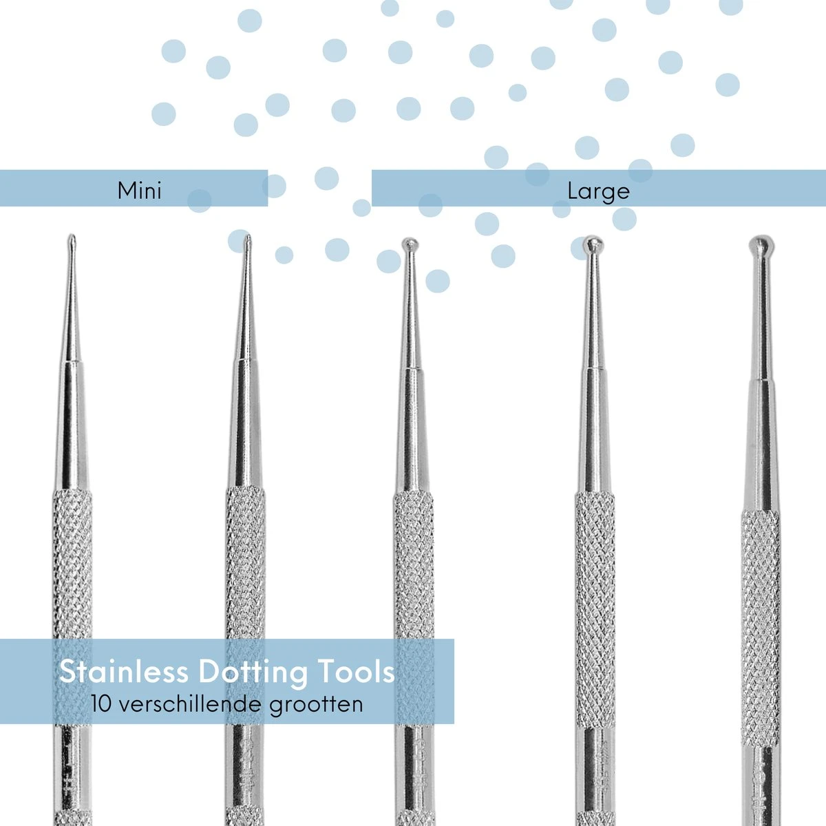 YUBBI™ 5 Delige Nail Art Dotting Tool Set - Nagellak Acryl Penselen - Dubbelzijdig - RVS - 10 Maten 3 YUBBI™ 5 Delige Nail Art Dotting Tool Set - Nagellak Acryl Penselen - Dubbelzijdig - RVS - 10 Maten - Afbeelding 3
