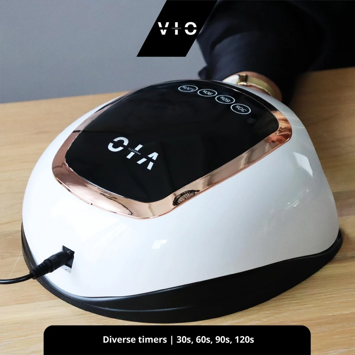 VIO V1 Nageldroger Voor Gellak Met 2M Lang Snoer - Manicure En Pedicure - Krachtige 168 Watt UV Lampen - Nagelstudio 2 VIO V1 Nageldroger Voor Gellak Met 2M Lang Snoer - Manicure En Pedicure - Krachtige 168 Watt UV Lampen - Nagelstudio - Afbeelding 2