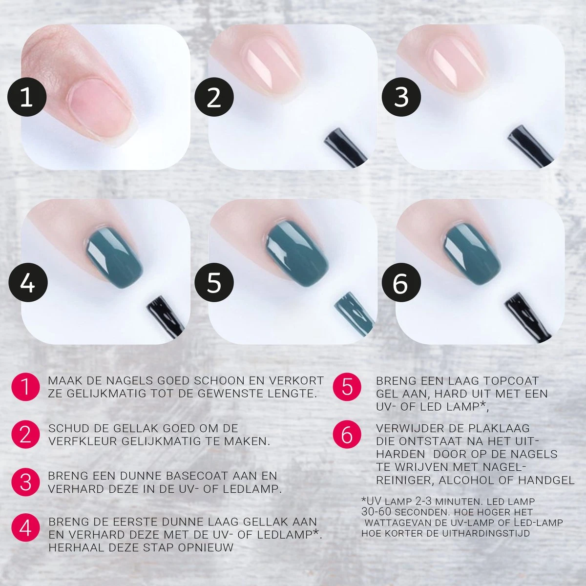 Miss Jules - 6-Delige Gellak Starterspakket - Nagellak - Kleur Rood & Roze - Glanzend & Dekkend Resultaat 8 Miss Jules - 6-Delige Gellak Starterspakket - Nagellak - Kleur Rood & Roze - Glanzend & Dekkend Resultaat - Afbeelding 8