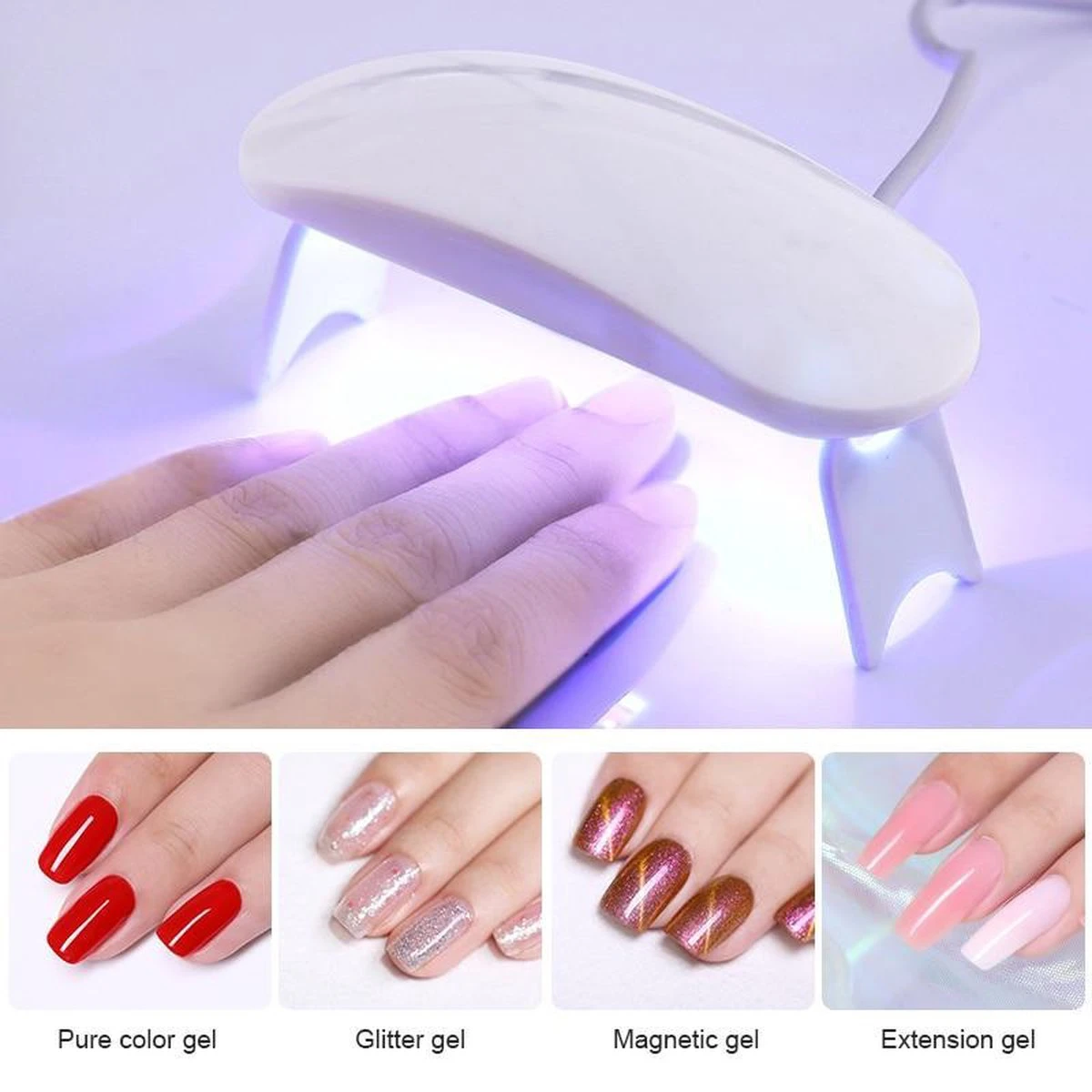 WiseGoods - Premium Nagel LED Lamp Gelnagels - Nagellak Droger - Gellak - 6W - Wit 1 WiseGoods - Premium Nagel LED Lamp Gelnagels - Nagellak Droger - Gellak - 6W - Wit
