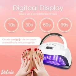 Rebela | Nageldroger | Gelnagels | GEL UV LED Nail Lamp 168w | UV Lamp Gelnagels | Led Nagellamp | Nageldroger | Wit -Cosmetica Winkel 1200x1200 2019