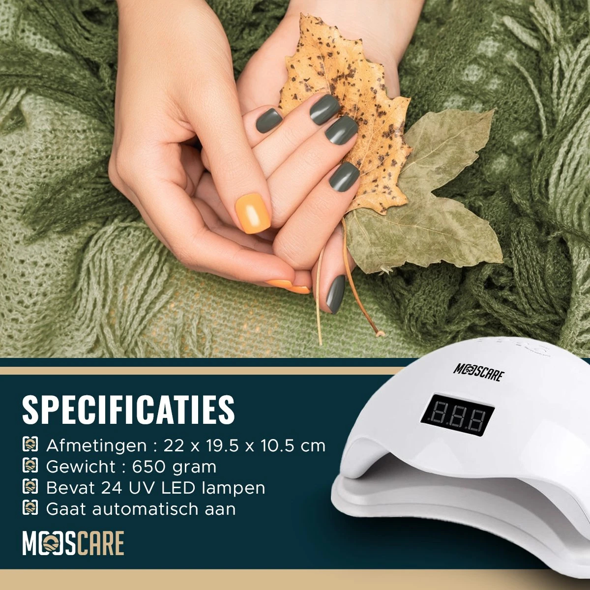 MOOSCARE 48 Watt LED Lamp Voor Gellak Nagels - UV Lamp Gelnagels - Nail Art Nagellamp - Gel Nagellak Nageldroger 5 MOOSCARE 48 Watt LED Lamp Voor Gellak Nagels - UV Lamp Gelnagels - Nail Art Nagellamp - Gel Nagellak Nageldroger - Afbeelding 5