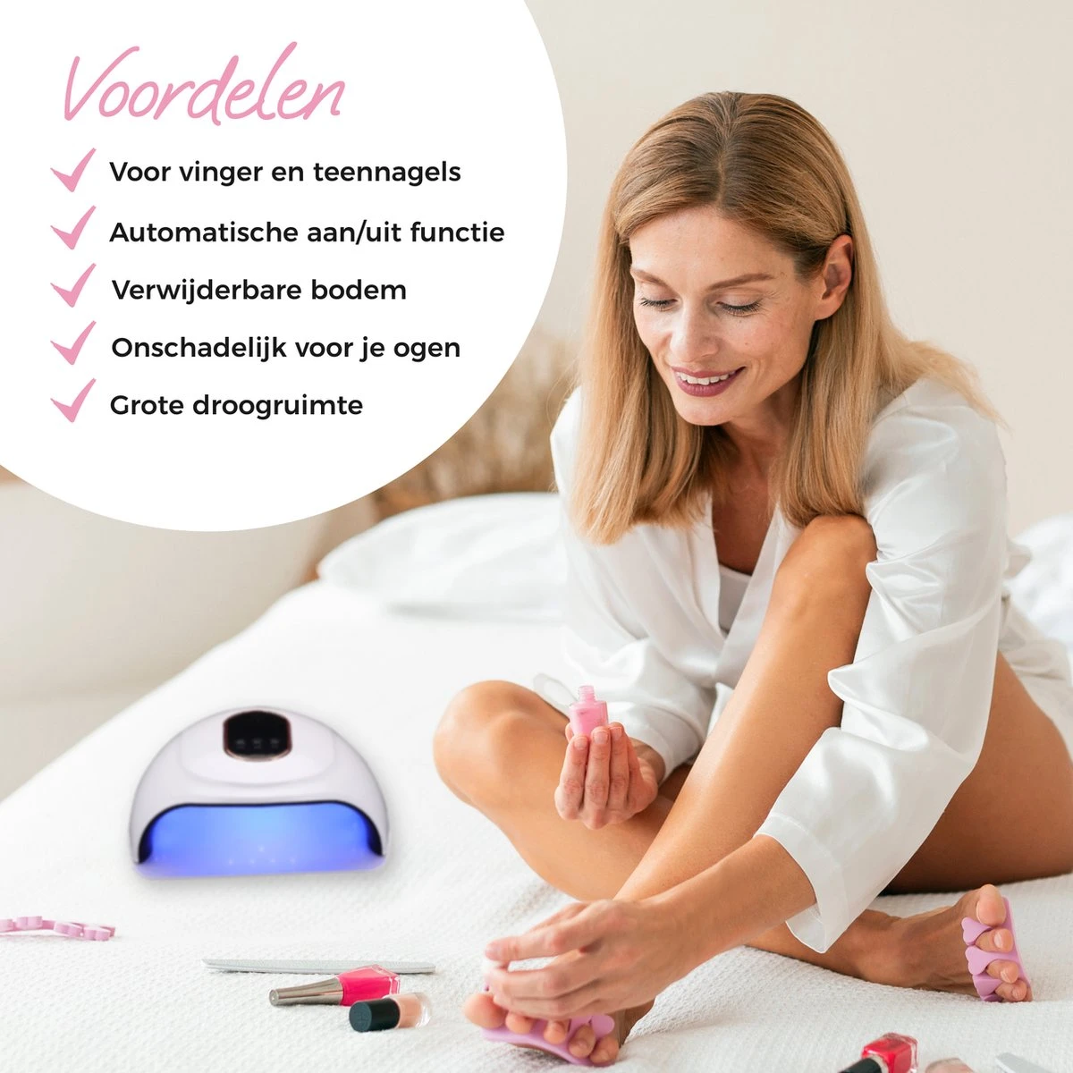 Price2buy UV Lamp Gelnagels + Extra's - Nagellamp - Set Met Nageldroger - Gellak Lamp - Draagbaar 2 Price2buy UV Lamp Gelnagels + Extra's - Nagellamp - Set Met Nageldroger - Gellak Lamp - Draagbaar - Afbeelding 2