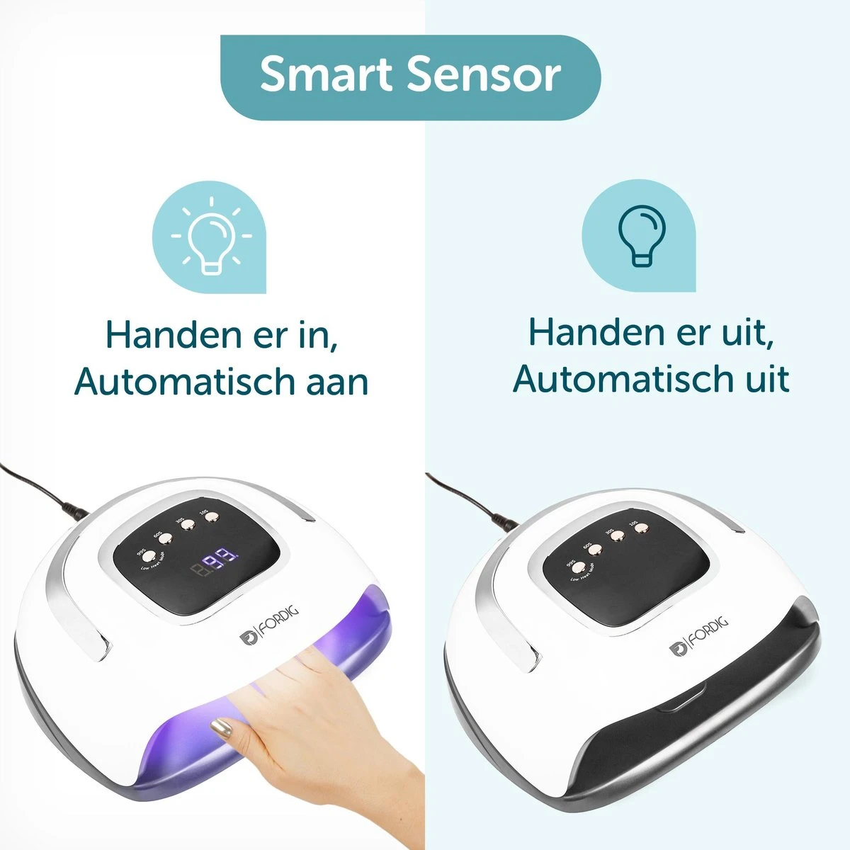 ForDig 220W Professionele Nageldroger Voor Gel Nagels - Nagellak Droger Met UV LED Lamp En Timer Voor Gelnagels - Nageldrogerlamp Met 57 LED Lampjes Voor Nagel Gellak - Geschikt Voor Manicure En Pedicure - Nagellakdroger Hard Gelpolish Builder 3 ForDig 220W Professionele Nageldroger Voor Gel Nagels - Nagellak Droger Met UV LED Lamp En Timer Voor Gelnagels - Nageldrogerlamp Met 57 LED Lampjes Voor Nagel Gellak - Geschikt Voor Manicure En Pedicure - Nagellakdroger Hard Gelpolish Builder - Afbeelding 3