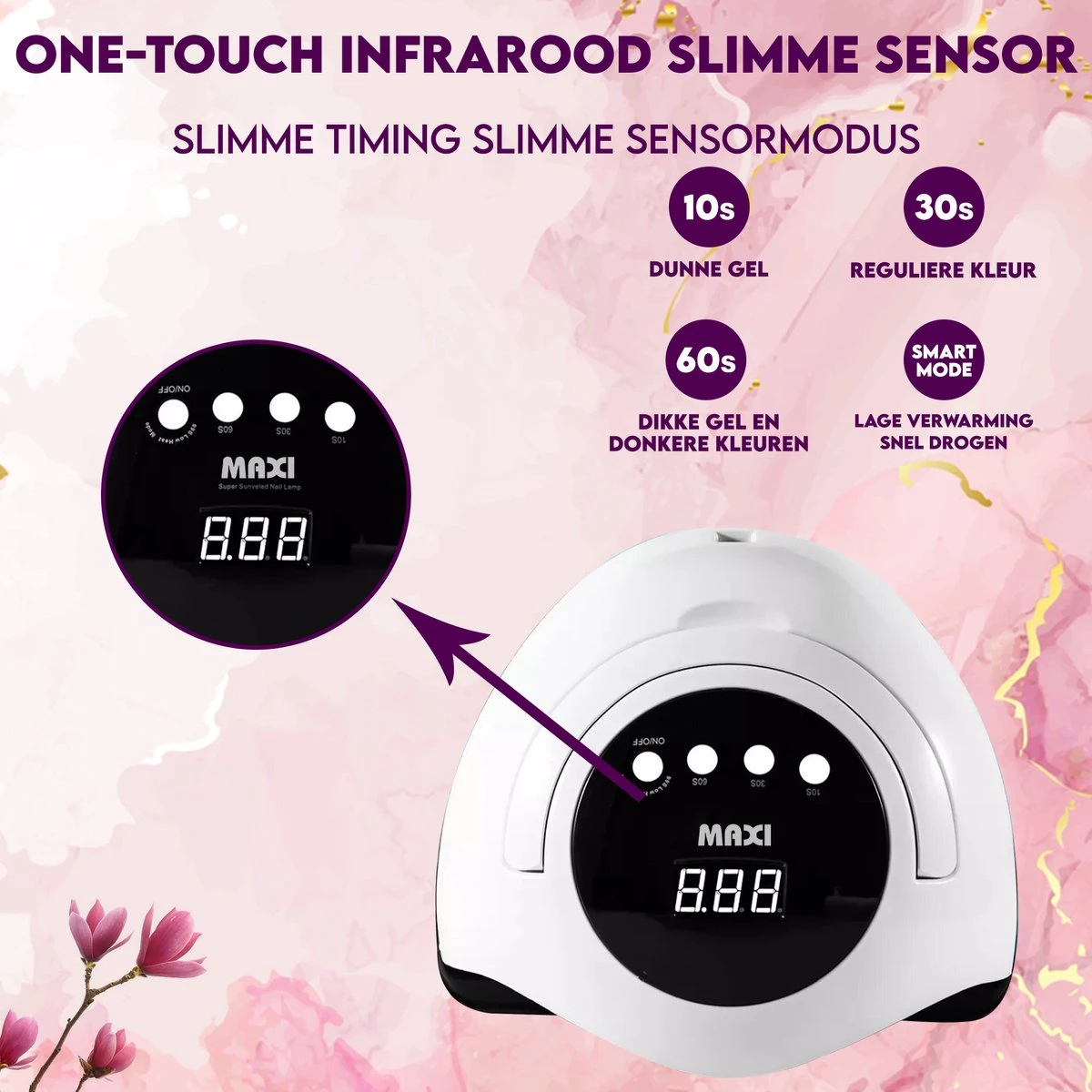 Maxi Nageldroger Pro - 168W - Uv Lamp - Nageldroger Lamp - Nageldroger Voor Gelnagels - Geschikt Voor Elke Nagel Gellak 6 Maxi Nageldroger Pro - 168W - Uv Lamp - Nageldroger Lamp - Nageldroger Voor Gelnagels - Geschikt Voor Elke Nagel Gellak - Afbeelding 6