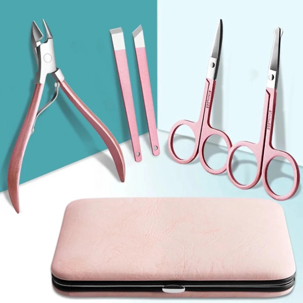 Luxe 18-delige Manicure Set - Manicure Pedicure Set- Nagelverzorging- Met Opbergetui 5 Luxe 18-delige Manicure Set - Manicure Pedicure Set- Nagelverzorging- Met Opbergetui - Afbeelding 5
