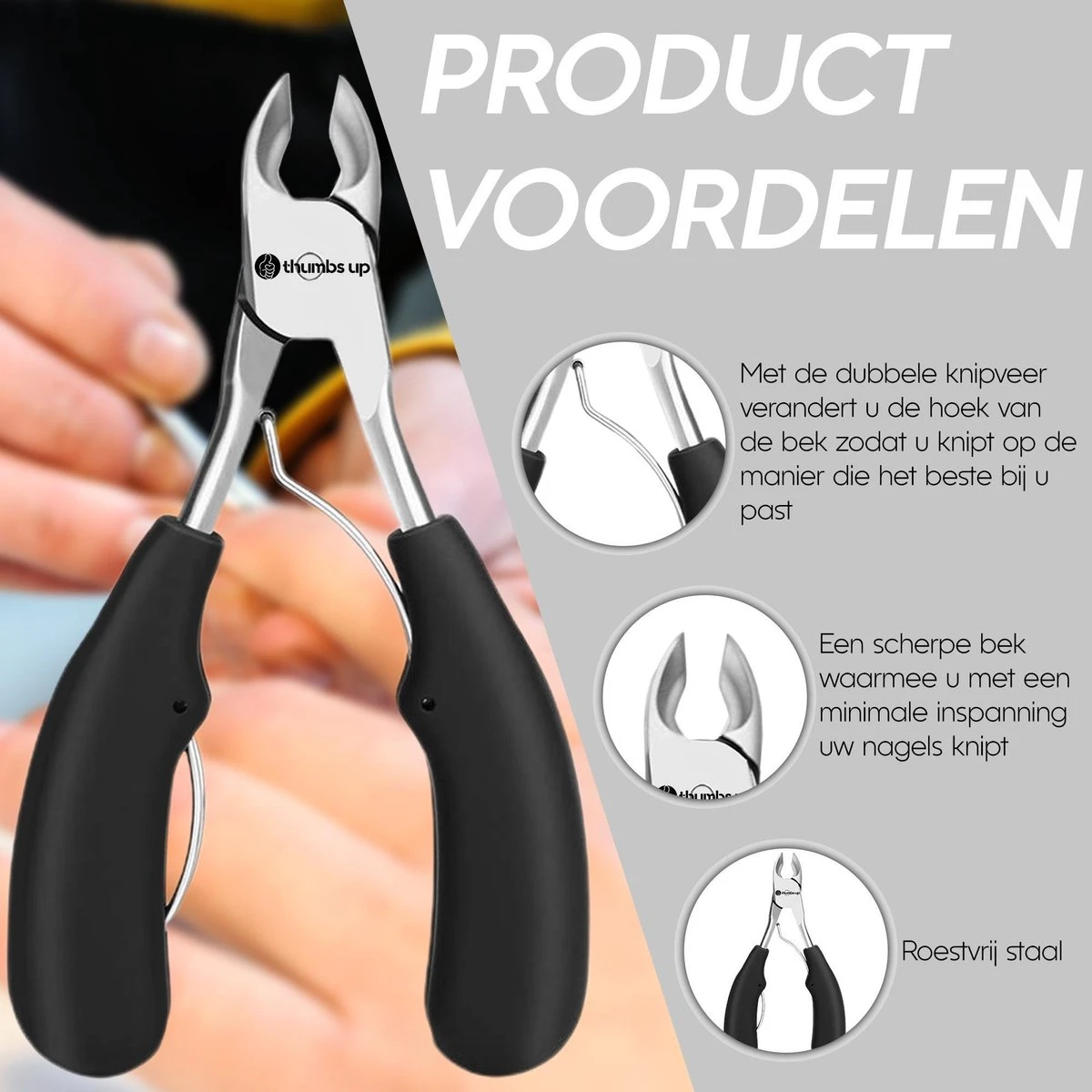 Thumbs Up 7-Delige Nagel Set - Ingegroeide Teennagel - Nageltang - Teennagelknipper - Nagelknipper Set - Zwart 2 Thumbs Up 7-Delige Nagel Set - Ingegroeide Teennagel - Nageltang - Teennagelknipper - Nagelknipper Set - Zwart - Afbeelding 2