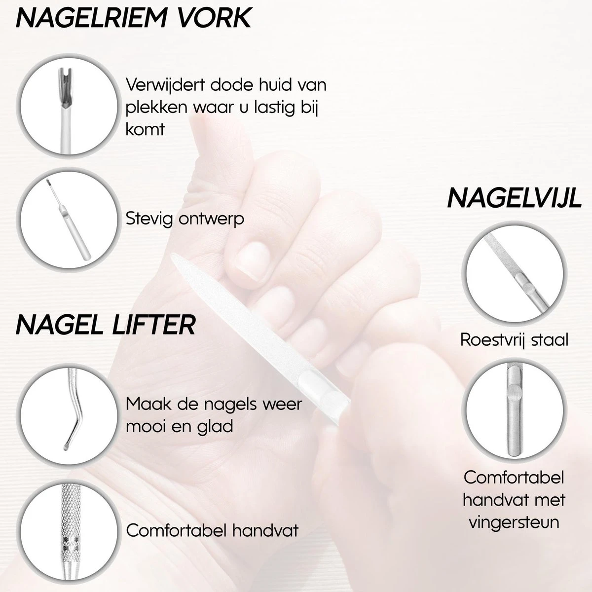 Thumbs Up 7-Delige Nagel Set - Ingegroeide Teennagel - Nageltang - Teennagelknipper - Nagelknipper Set - Zwart 5 Thumbs Up 7-Delige Nagel Set - Ingegroeide Teennagel - Nageltang - Teennagelknipper - Nagelknipper Set - Zwart - Afbeelding 5