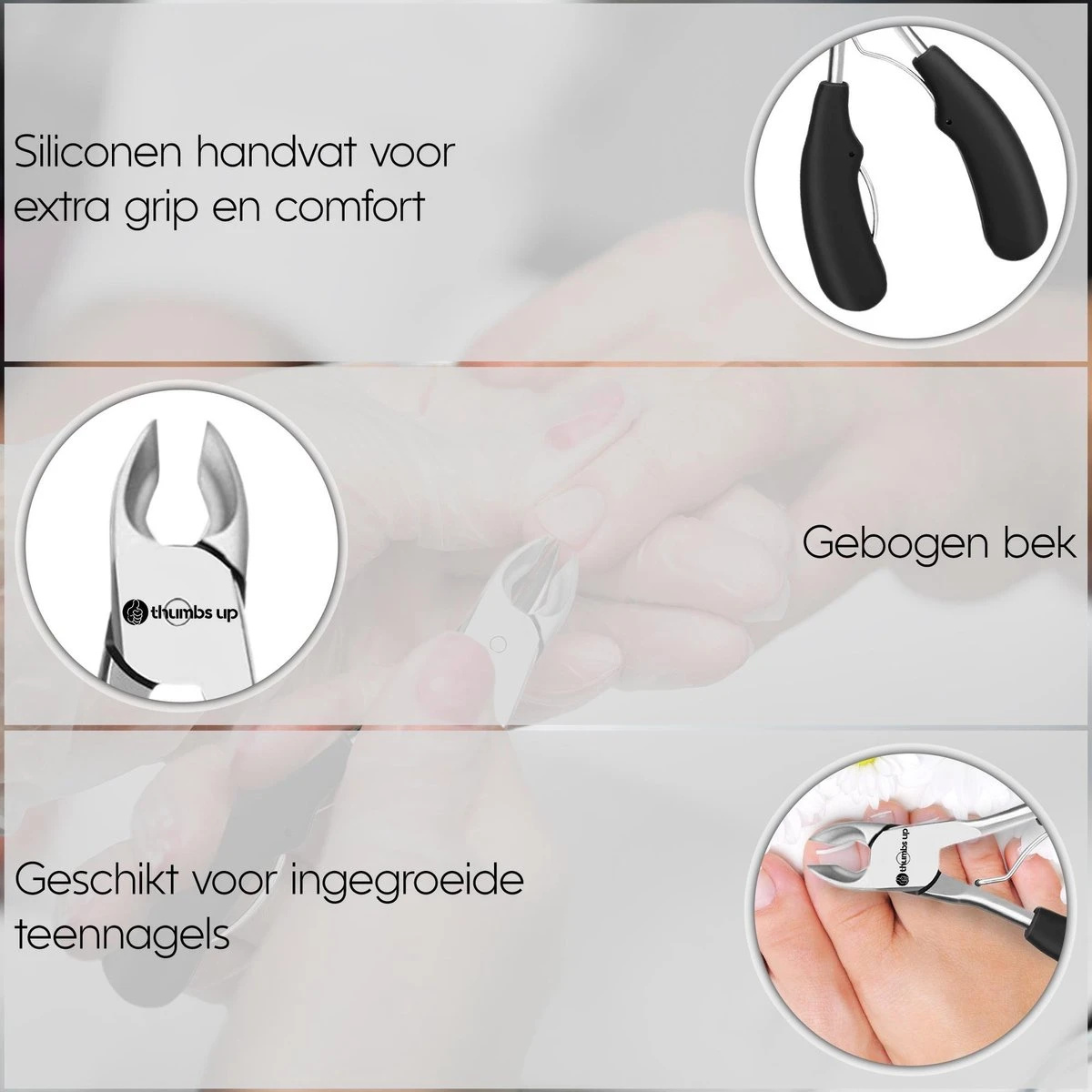 Thumbs Up 7-Delige Nagel Set - Ingegroeide Teennagel - Nageltang - Teennagelknipper - Nagelknipper Set - Zwart 6 Thumbs Up 7-Delige Nagel Set - Ingegroeide Teennagel - Nageltang - Teennagelknipper - Nagelknipper Set - Zwart - Afbeelding 6